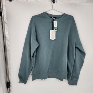 The Commons Men's Large Blue Favorite Fleece Relaxed Fit‎ Cropped Crewneck